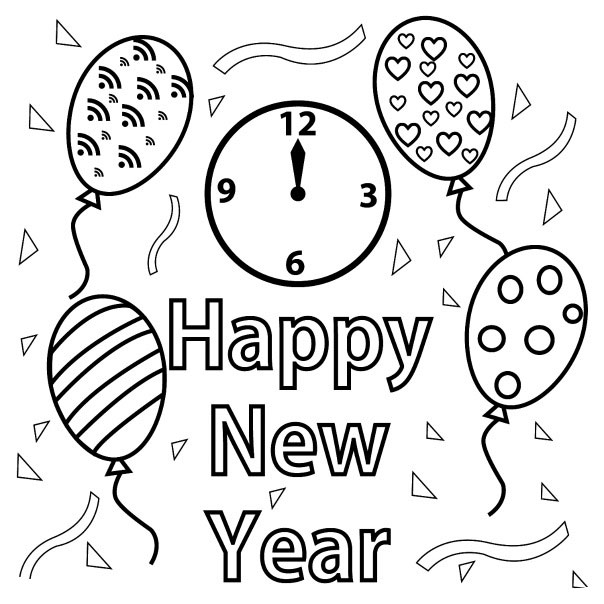 new year fireworks coloring pages