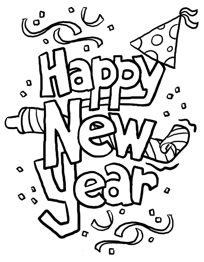 Free Happy New Year Colouring Pages For Kids