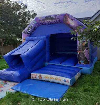 "Top Class Fun Disco Fortnite Bouncy Castle"