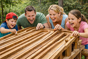 "wooden marbles family fun"